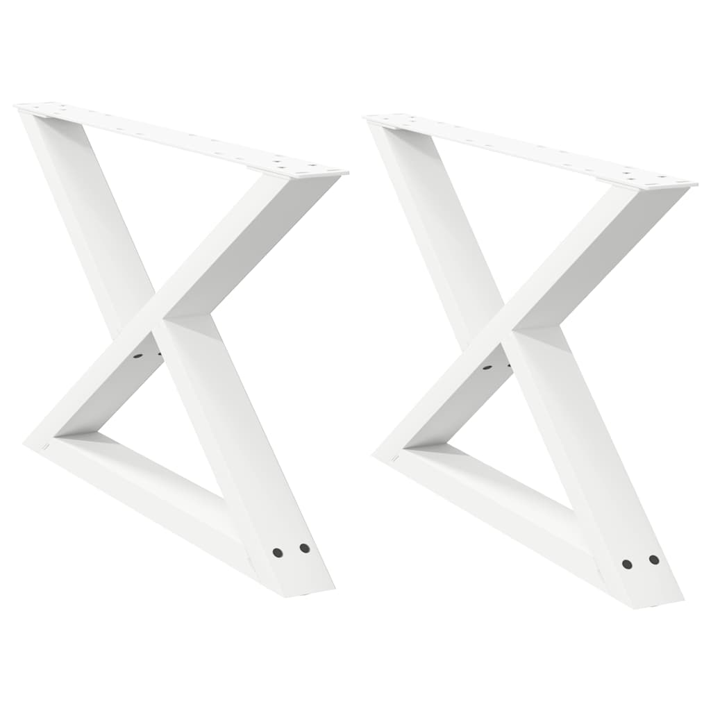 Couchtischbeine 2 Stk. Weiß 70x(42-43,3) cm Stahl