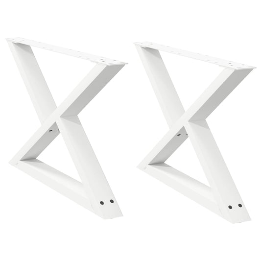 Couchtischbeine 2 Stk. Weiß 70x(42-43,3) cm Stahl