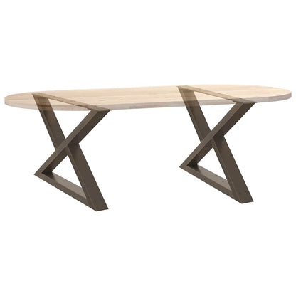 Couchtischbeine 2 Stk. Naturstahl 70x(42-43,3) cm Stahl