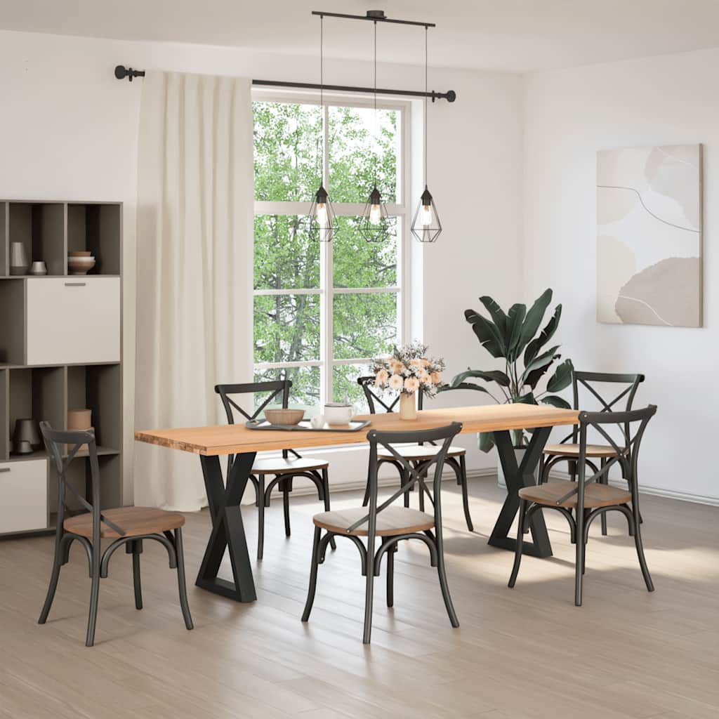 Esstisch Beine 2 Stk. Schwarz 50x(72-73,3) cm Stahl