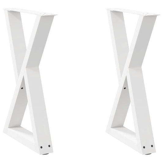 Esstisch Beine 2 Stk. Weiß 50x(72-73,3) cm Stahl