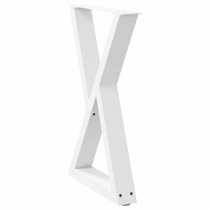 Esstisch Beine 2 Stk. Weiß 50x(72-73,3) cm Stahl
