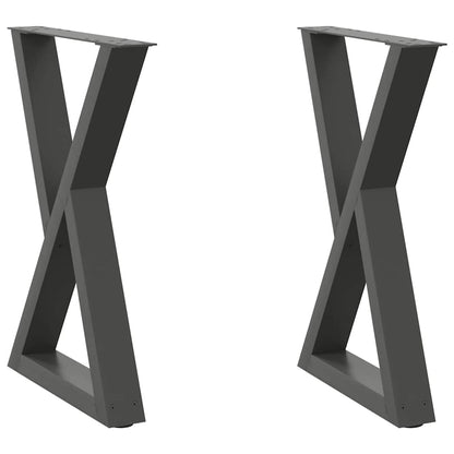 Esstisch Beine 2 Stk. Anthrazit 50x(72-73,3) cm Stahl