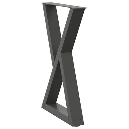 Esstisch Beine 2 Stk. Anthrazit 50x(72-73,3) cm Stahl