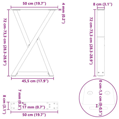 Esstisch Beine 2 Stk. Anthrazit 50x(72-73,3) cm Stahl