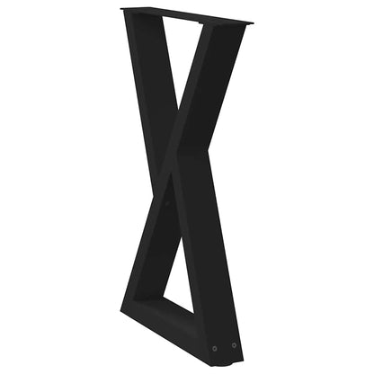 Esstisch Beine 2 Stk. Schwarz 60x(72-73,3) cm Stahl