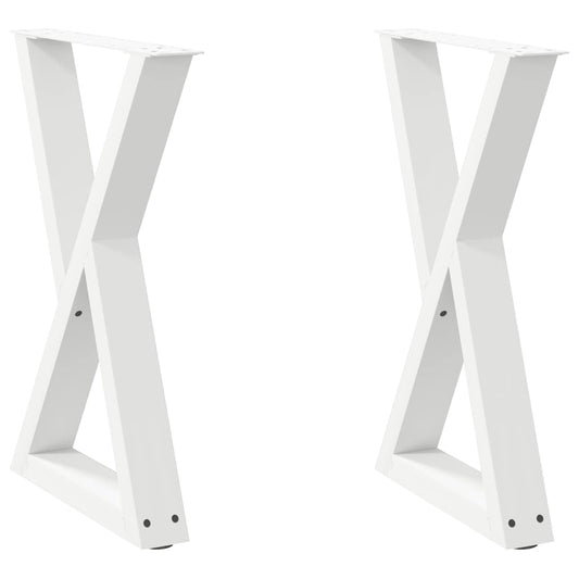 Esstisch Beine 2 Stk. Weiß 60x(72-73,3) cm Stahl