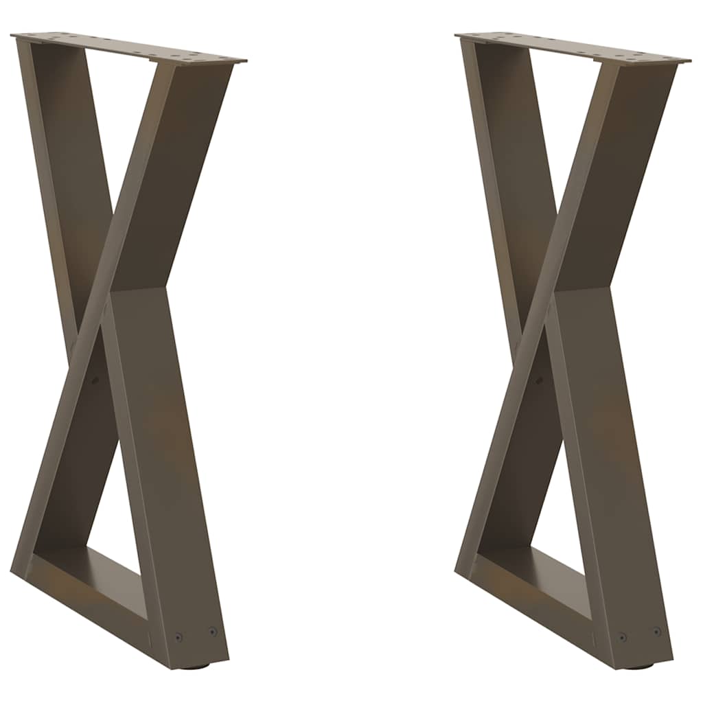 Esstisch Beine 2 Stück Naturstahl 60x(72-73,3) cm Stahl