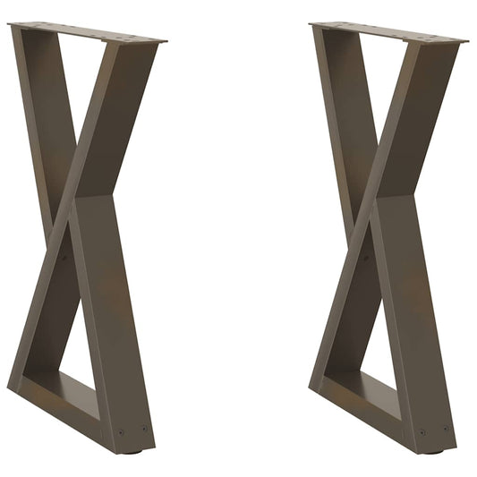 Esstisch Beine 2 Stück Naturstahl 60x(72-73,3) cm Stahl