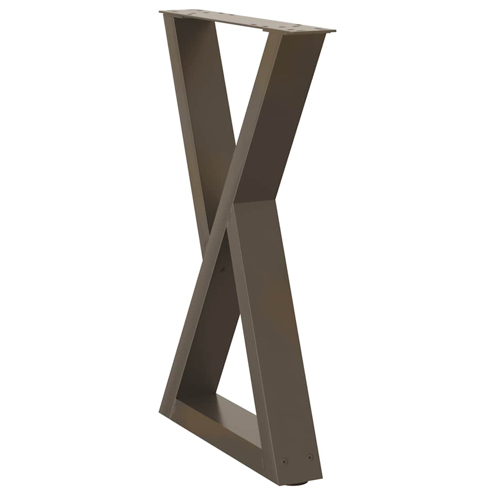 Esstisch Beine 2 Stück Naturstahl 60x(72-73,3) cm Stahl