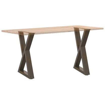 Esstisch Beine 2 Stück Naturstahl 60x(72-73,3) cm Stahl