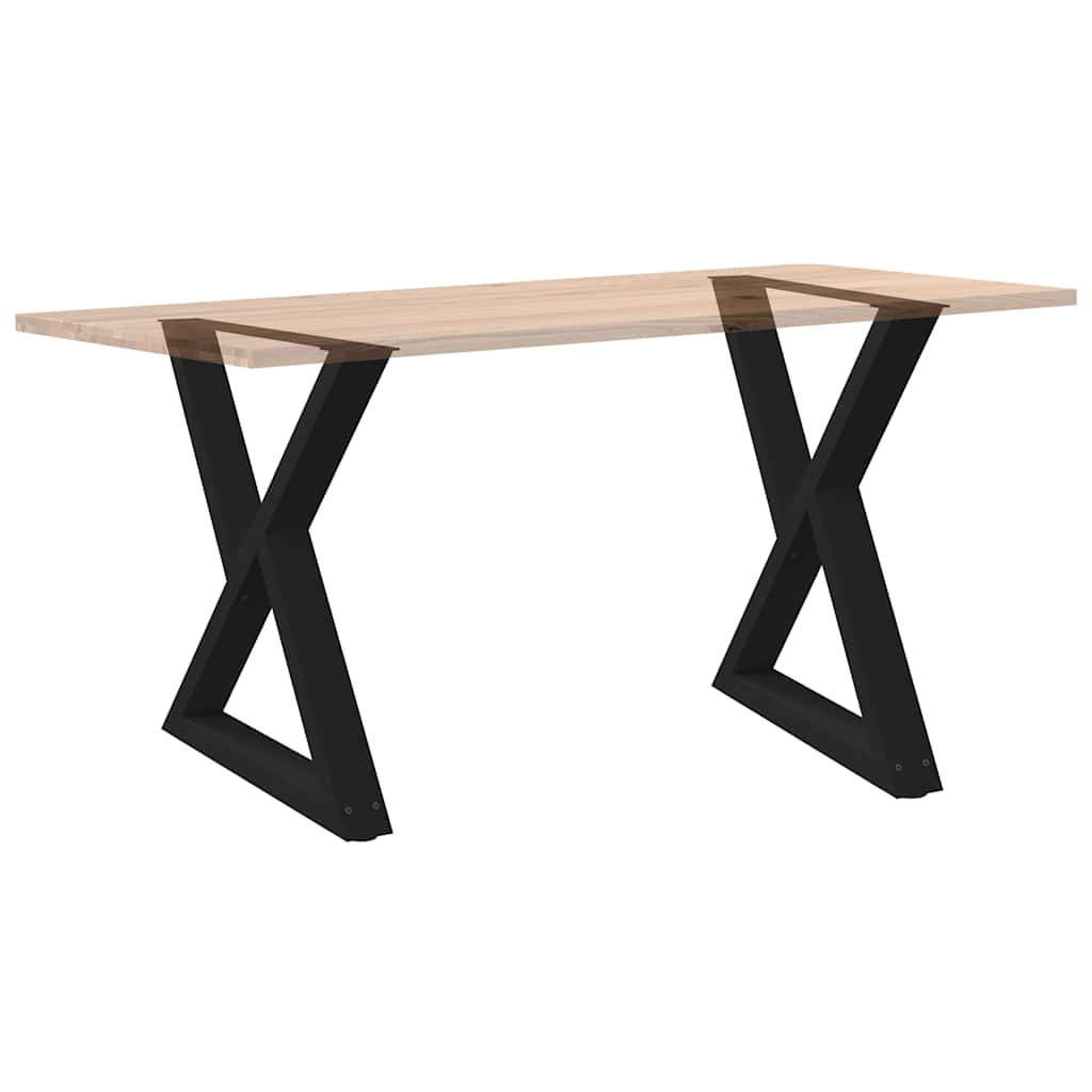 Esstisch Beine 2 Stück Schwarz 70x(72-73,3) cm Stahl
