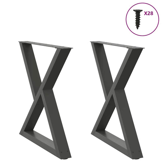 Esstisch Beine 2 Stück Anthrazit 70x(72-73,3) cm Stahl