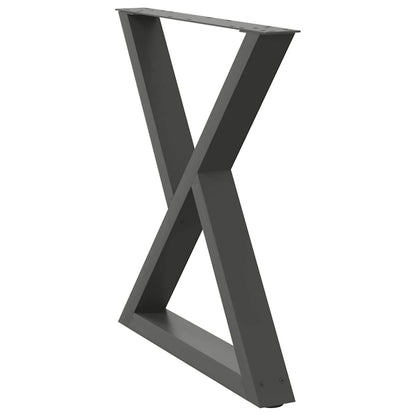 Esstisch Beine 2 Stück Anthrazit 70x(72-73,3) cm Stahl