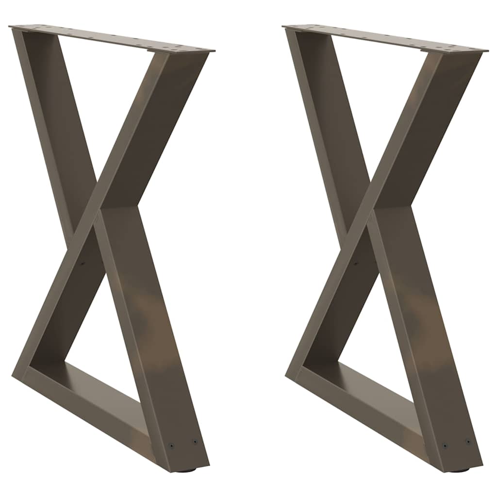 Esstisch Beine 2 Stück Naturstahl 70x(72-73,3) cm Stahl