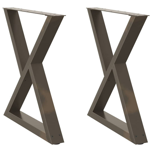 Esstisch Beine 2 Stück Naturstahl 70x(72-73,3) cm Stahl