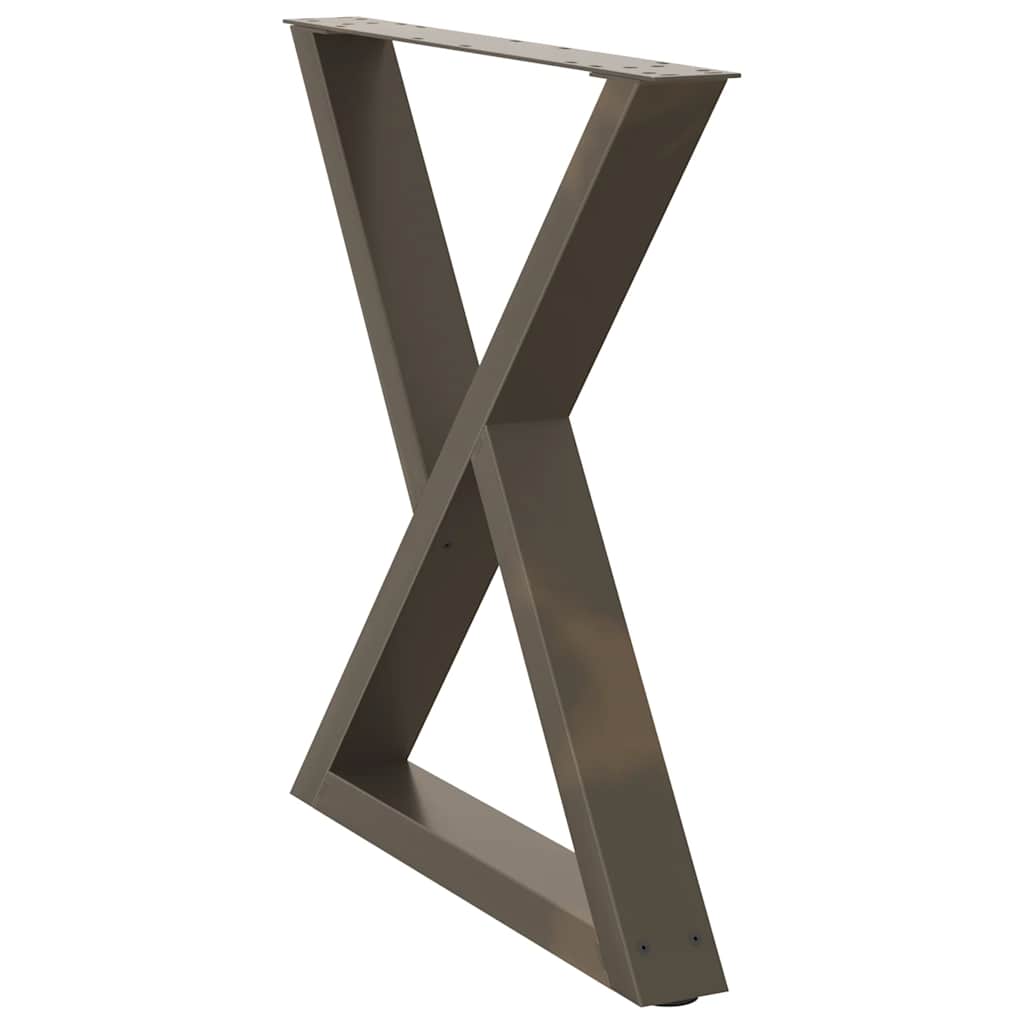 Esstisch Beine 2 Stück Naturstahl 70x(72-73,3) cm Stahl