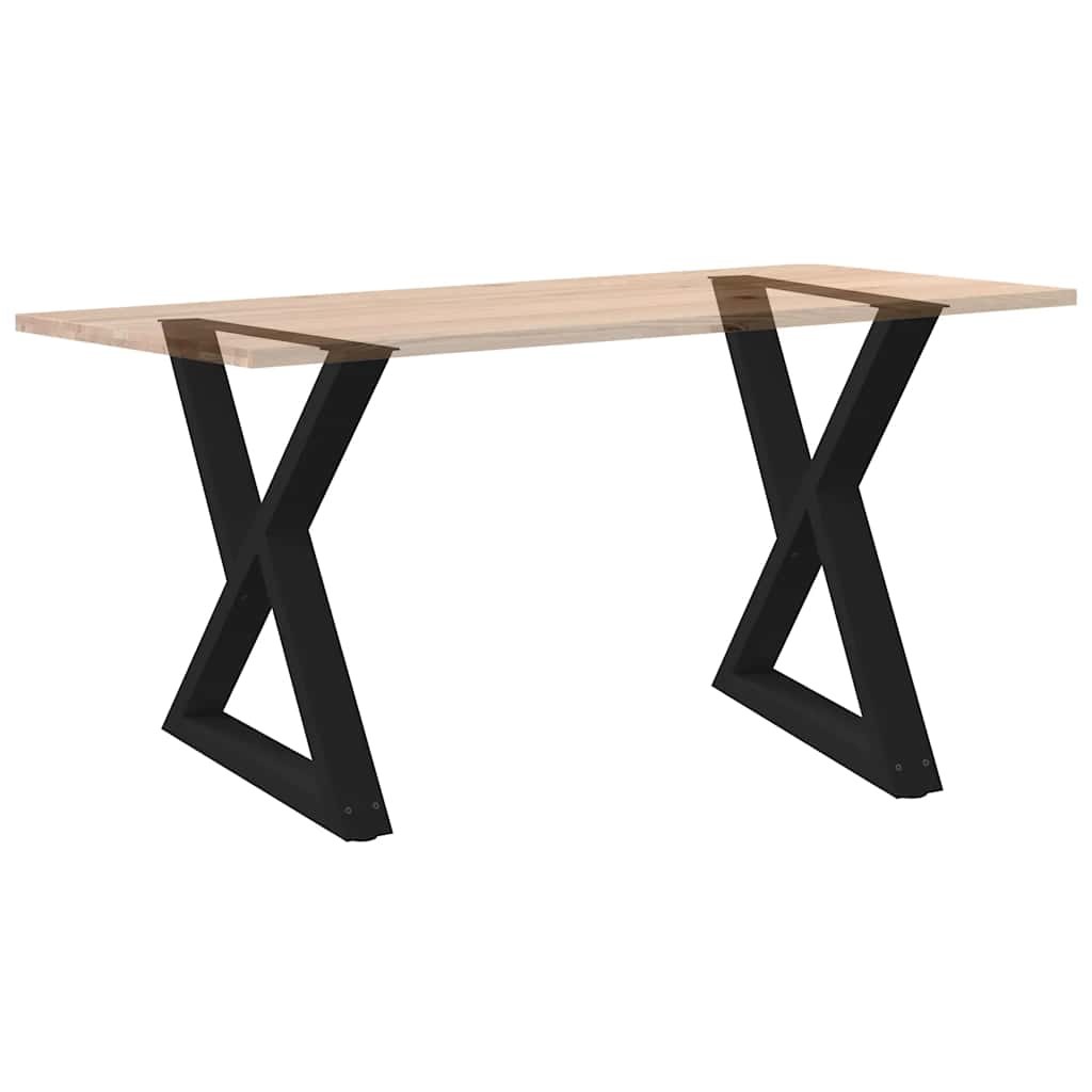 Esstischbeine 2 Stück Schwarz 80x(72-73,3) cm Stahl