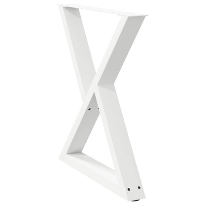 Esstisch Beine 2 Stück Weiß 80x(72-73,3) cm Stahl