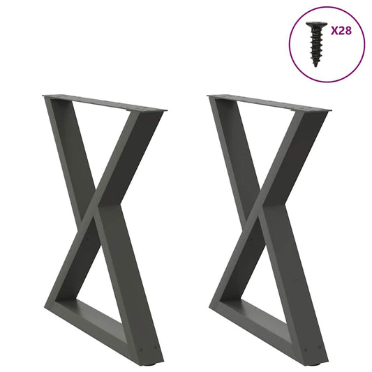 Esstisch Beine 2 Stück Anthrazit 80x(72-73,3) cm Stahl