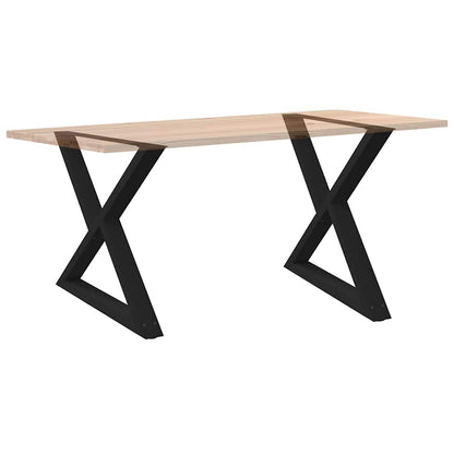 Esstisch Beine 2 Stück Schwarz 90x(72-73,3) cm Stahl