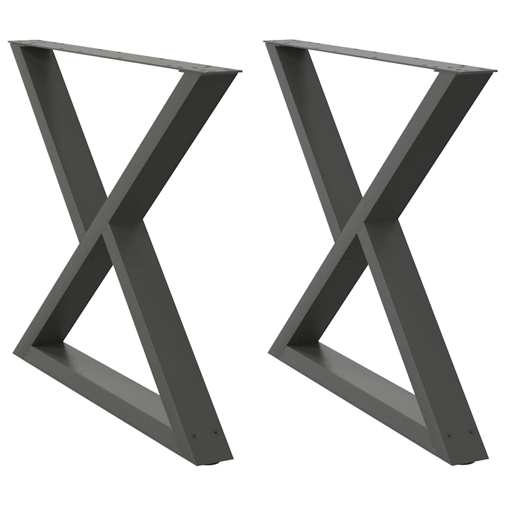 Esstisch Beine 2 Stück Anthrazit 90x(72-73,3) cm Stahl