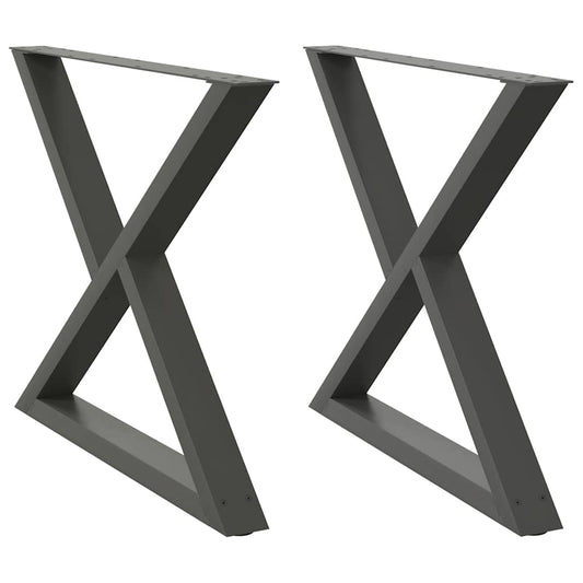 Esstisch Beine 2 Stück Anthrazit 90x(72-73,3) cm Stahl