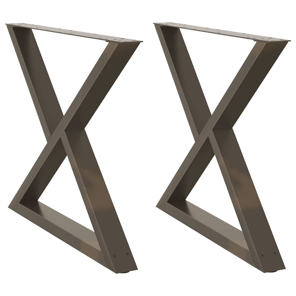Esstisch Beine 2 Stück Naturstahl 90x(72-73,3) cm Stahl
