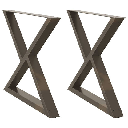 Esstisch Beine 2 Stück Naturstahl 90x(72-73,3) cm Stahl