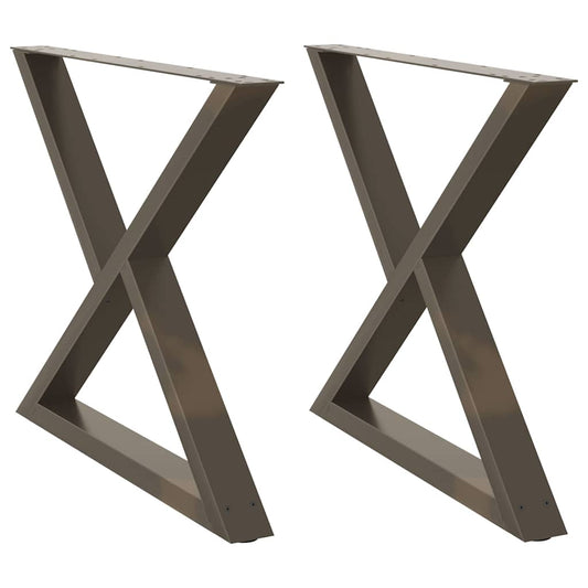 Esstisch Beine 2 Stück Naturstahl 90x(72-73,3) cm Stahl