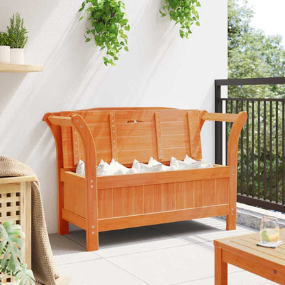 Gartenaufbewahrungsbank Braun 119 x 76 x 44cm Massivholz Kiefer