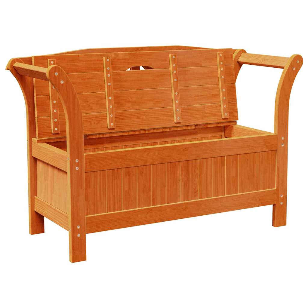 Gartenaufbewahrungsbank Braun 119 x 76 x 44cm Massivholz Kiefer