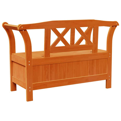 Gartenaufbewahrungsbank Braun 119 x 76 x 44cm Massivholz Kiefer