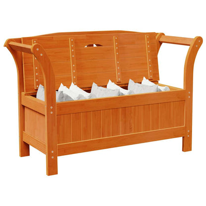 Gartenaufbewahrungsbank Braun 119 x 76 x 44cm Massivholz Kiefer