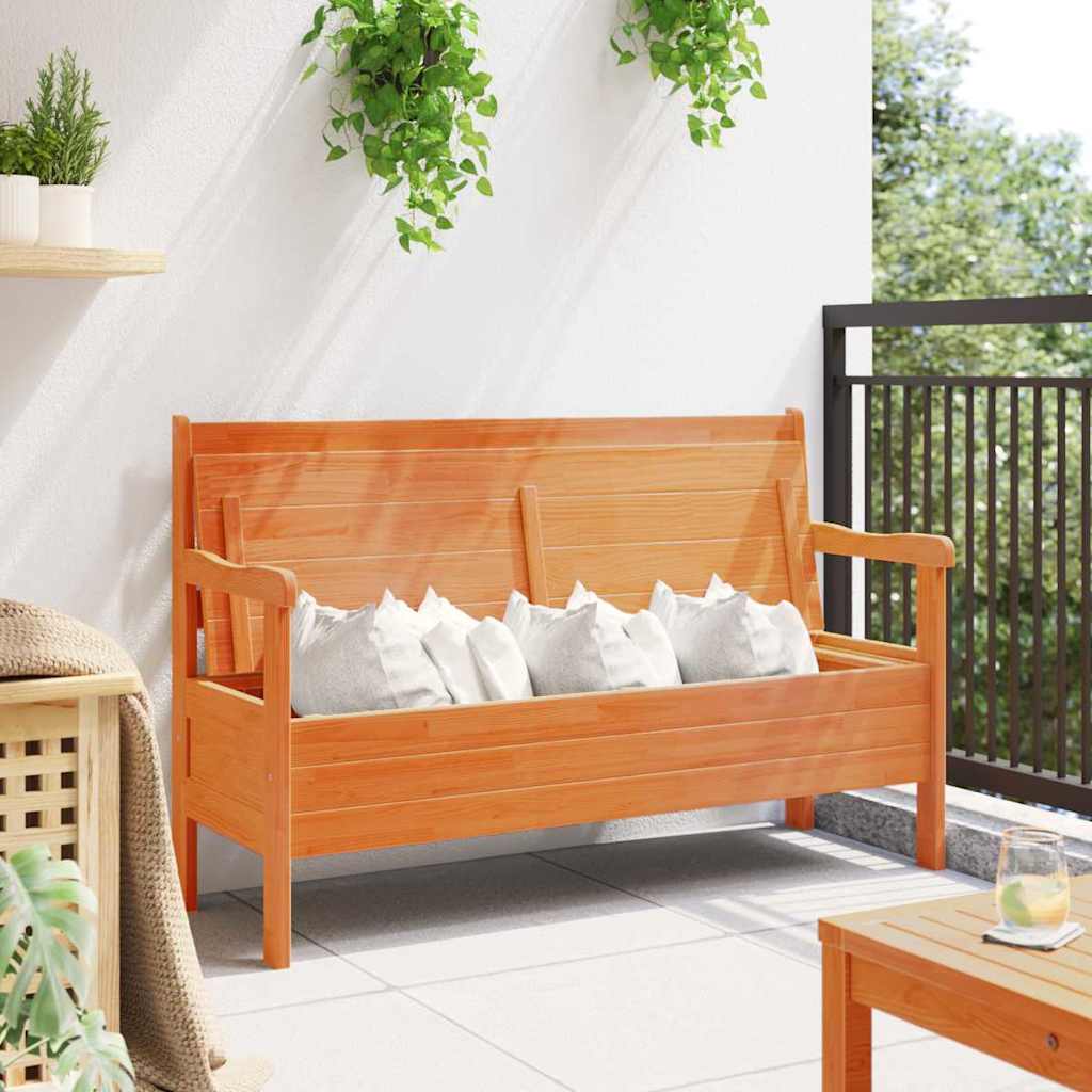 Gartenbank Braun 119 x 76 x 44cm Massivholz Kiefer
