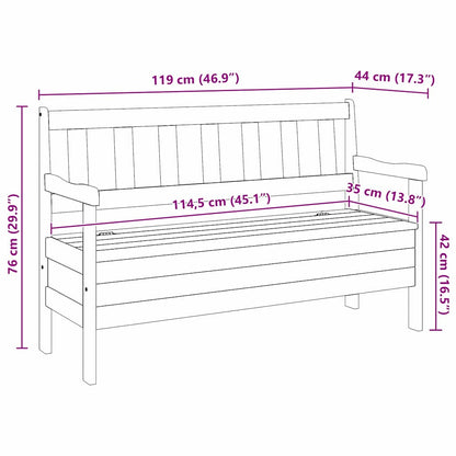 Gartenbank Braun 119 x 76 x 44cm Massivholz Kiefer