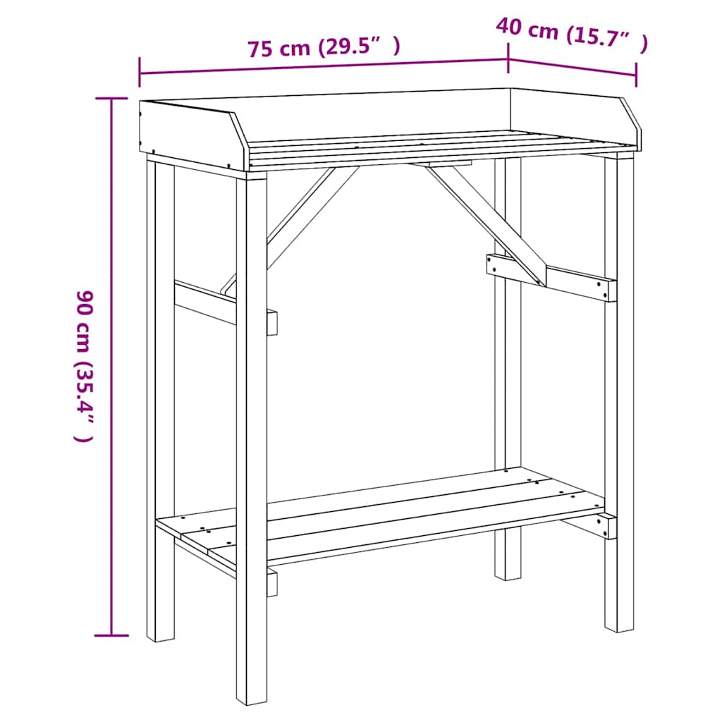 Pflanzenständer Braun 75 x 40 x 90 cm Solides Kiefernholz