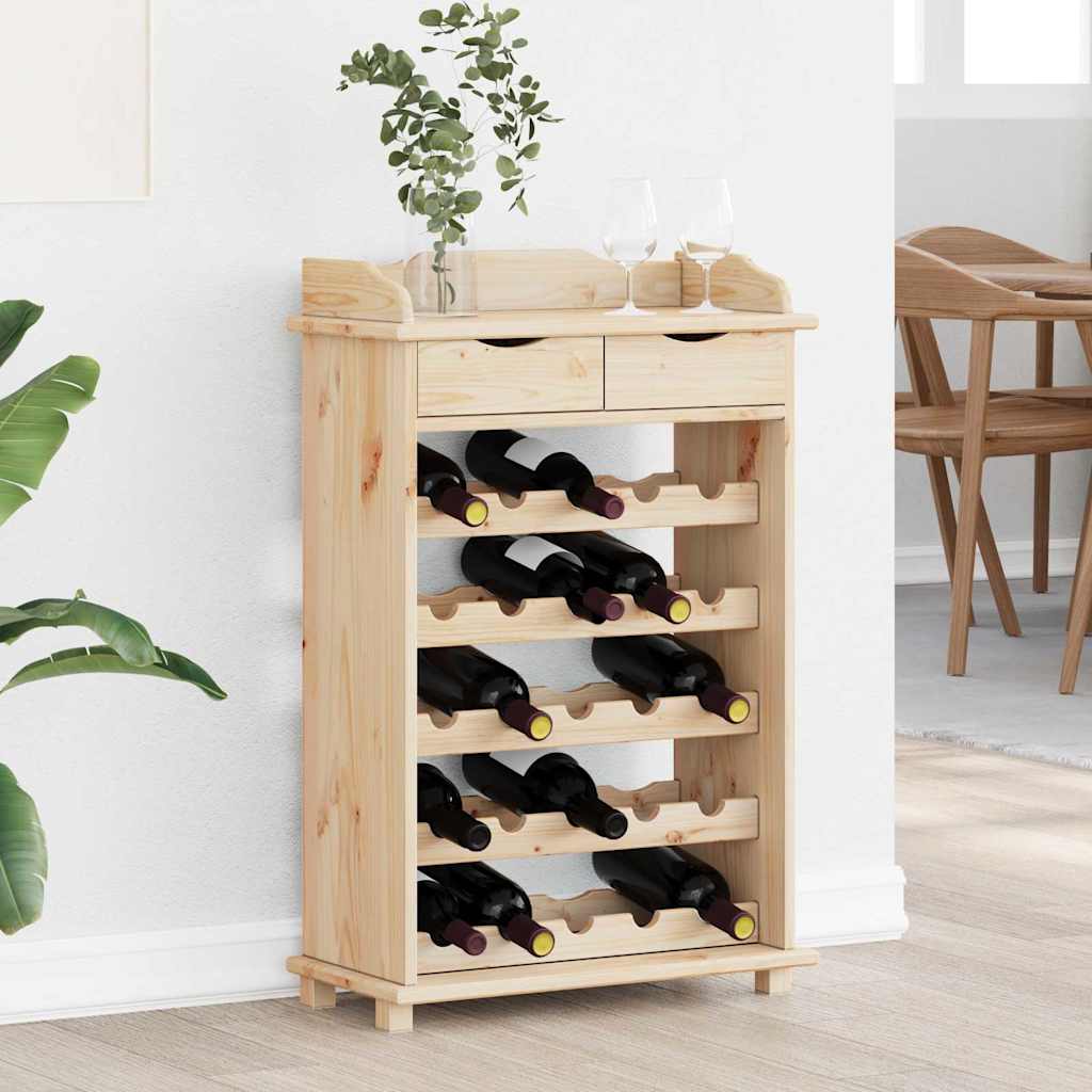 Weinregal 90 x 60 x 30 cm Massivholz Kiefer