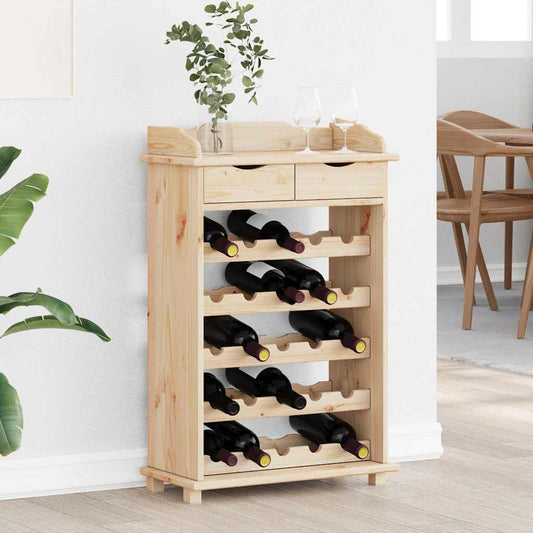 Weinregal 90 x 60 x 30 cm Massivholz Kiefer