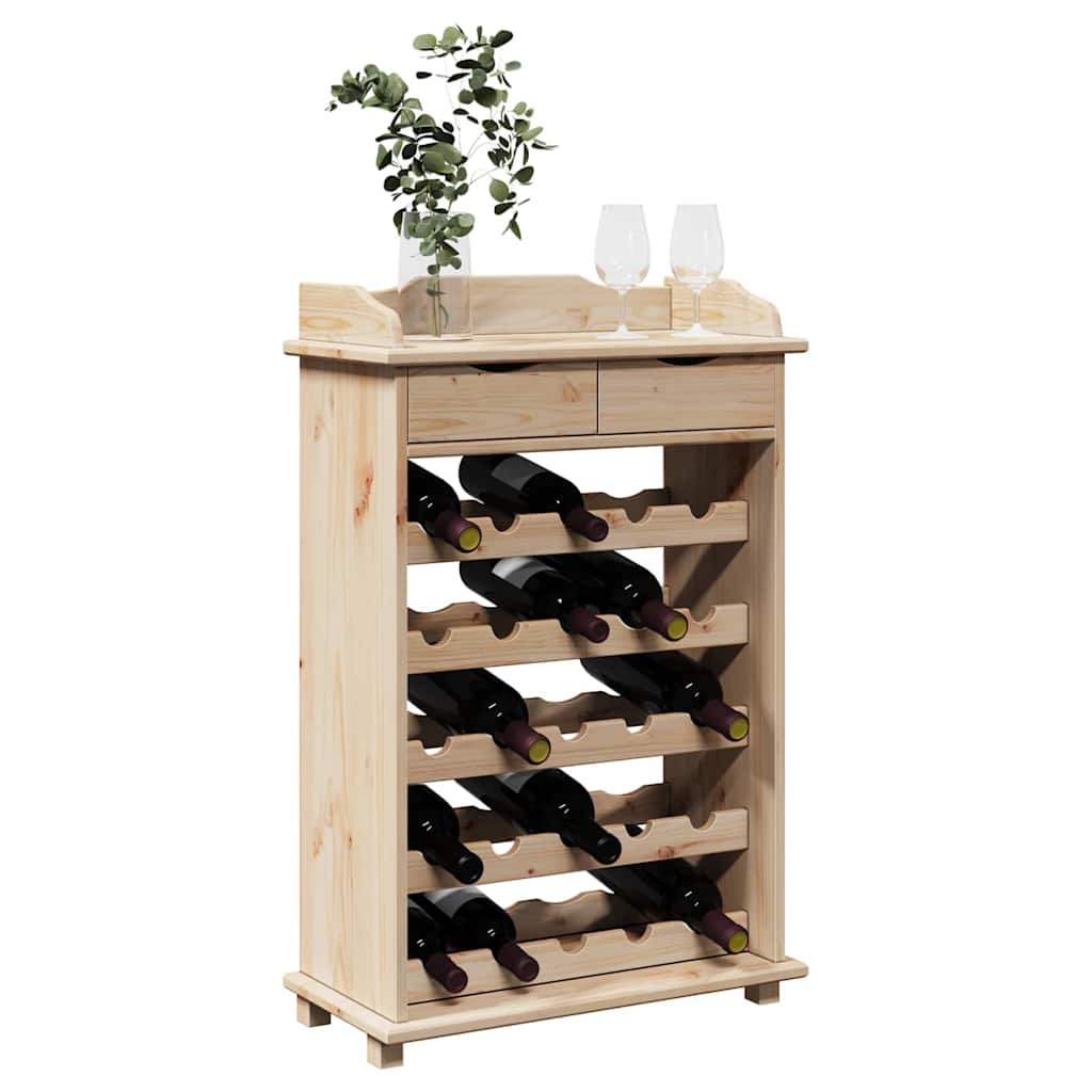 Weinregal 90 x 60 x 30 cm Massivholz Kiefer