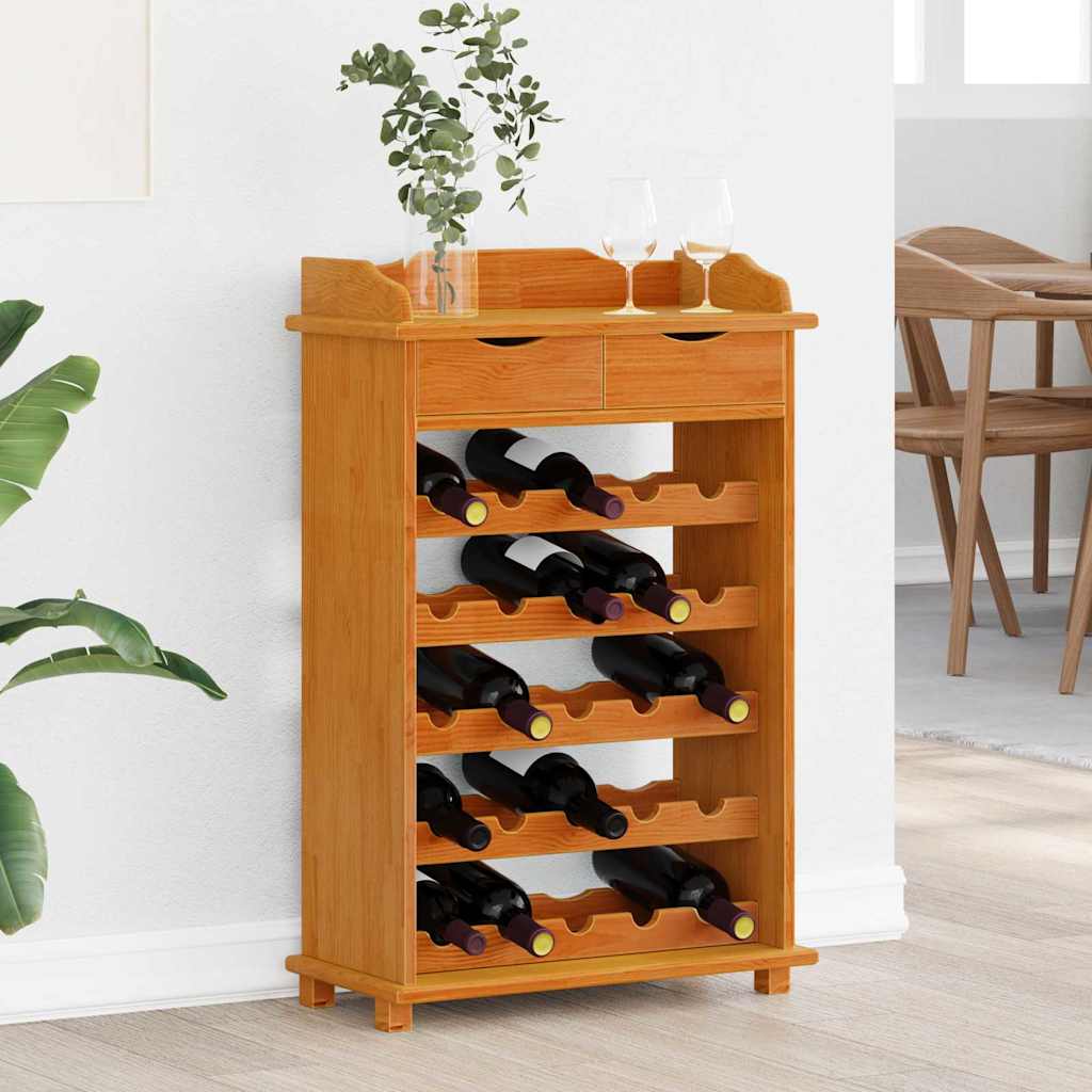 Weinregal Braun 90 x 60 x 30 cm Massives Kiefernholz