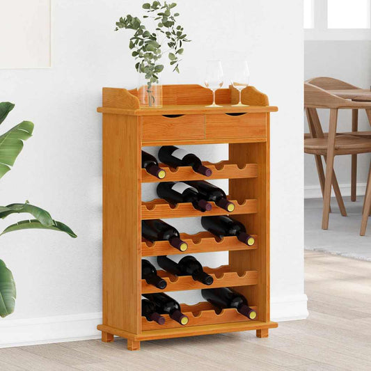Weinregal Braun 90 x 60 x 30 cm Massives Kiefernholz