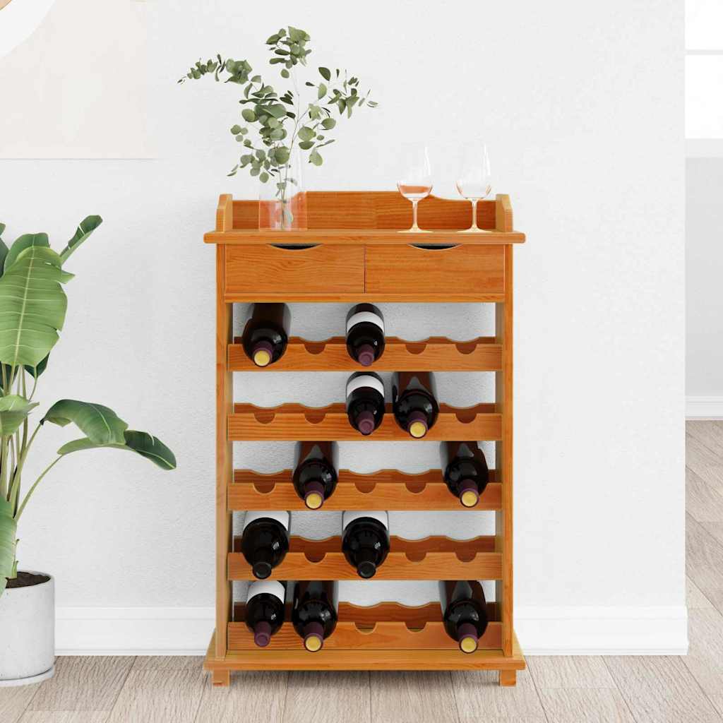 Weinregal Braun 90 x 60 x 30 cm Massives Kiefernholz