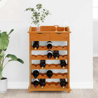 Weinregal Braun 90 x 60 x 30 cm Massives Kiefernholz
