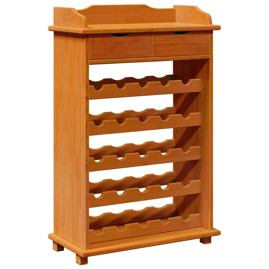 Weinregal Braun 90 x 60 x 30 cm Massives Kiefernholz