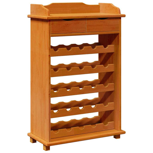 Weinregal Braun 90 x 60 x 30 cm Massives Kiefernholz