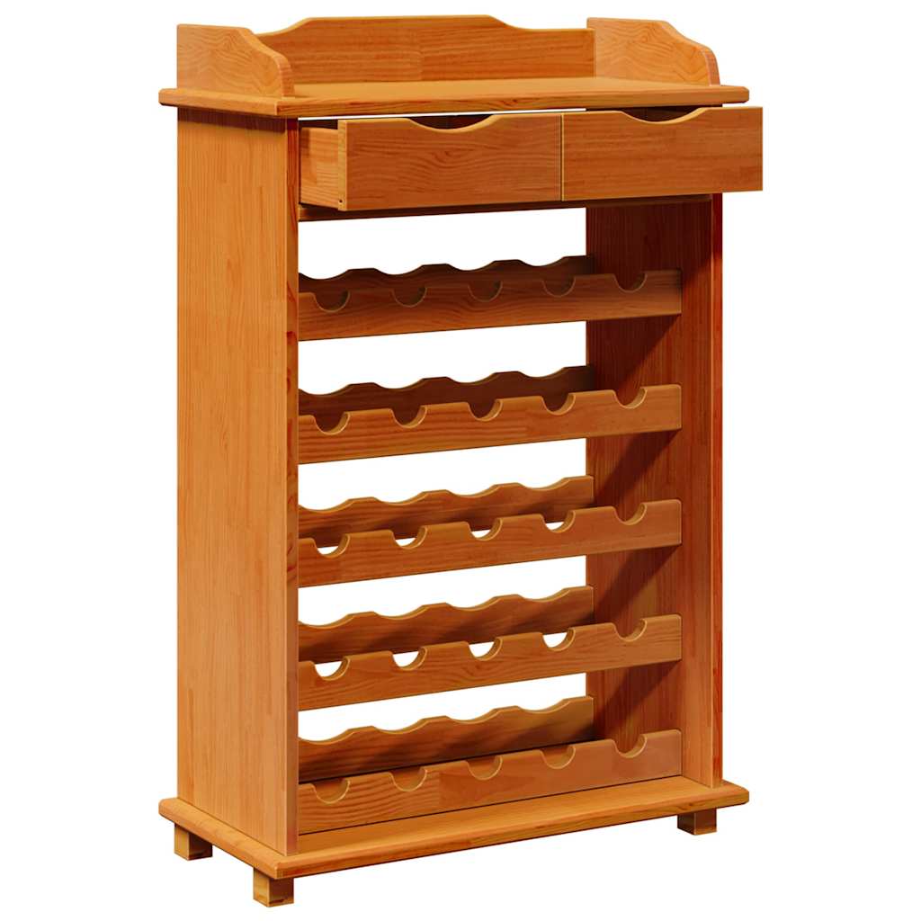Weinregal Braun 90 x 60 x 30 cm Massives Kiefernholz