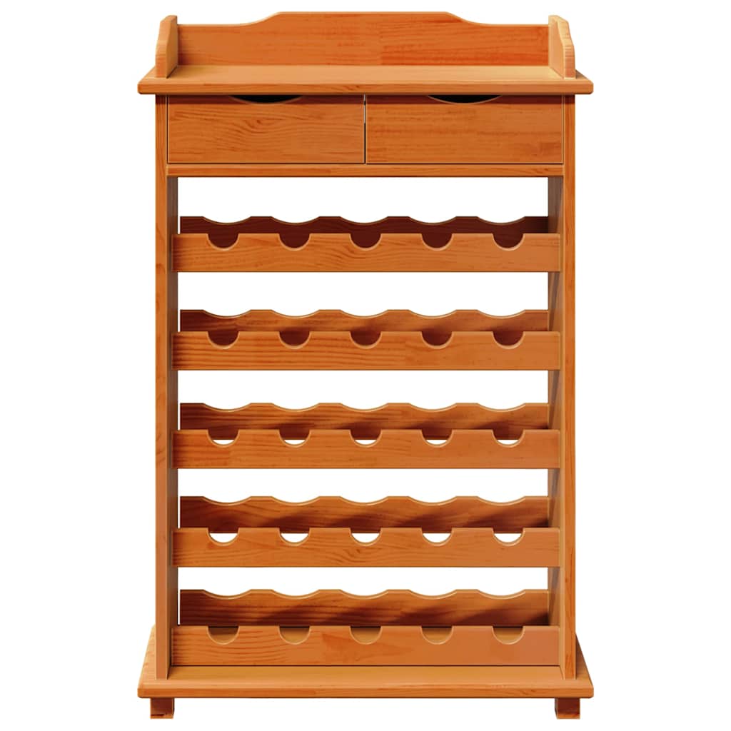 Weinregal Braun 90 x 60 x 30 cm Massives Kiefernholz