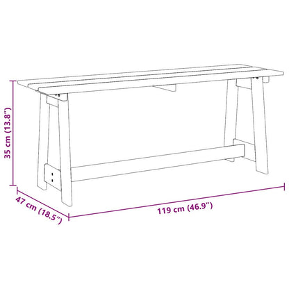 Gartenbank Braun 119 x 35 x 47 cm Massivholz Kiefer