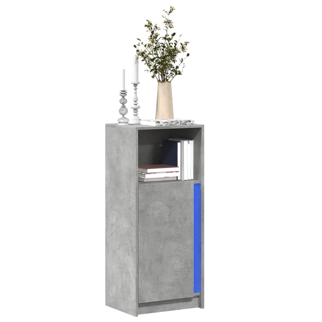 LED-Sideboard Betongrau 42,5x34x100 cm Holzwerkstoff